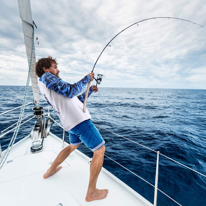 Palmyth Fishing Shirt for Men Long Sleeve Sun Protection UV UPF 50+ T-Shirts with Pocket (Sailfish/Anchor, Medium) - Image 5